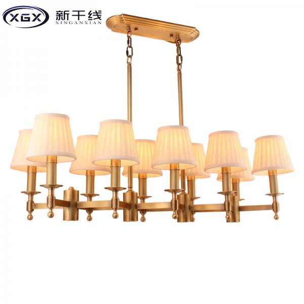  美式鄉(xiāng)村長款全銅餐廳吊燈北歐簡約現(xiàn)代設(shè)計師別墅吧臺純銅吊燈2014.7