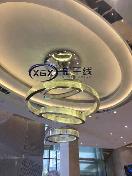  大型酒店非標(biāo)工程水晶燈會所售樓部別墅大廳異形水晶工程吊燈定做