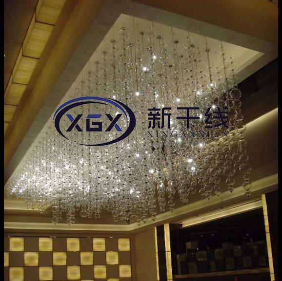  訂制做非標(biāo)工程酒店大堂水晶吸頂?shù)鯚羰蹣翘幉可撑鑵^(qū)燈具