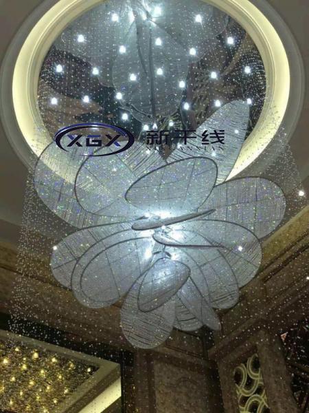  酒店非標(biāo)定制燈飾燈具大型豪華水晶沙盤吸頂燈大型水晶工程燈